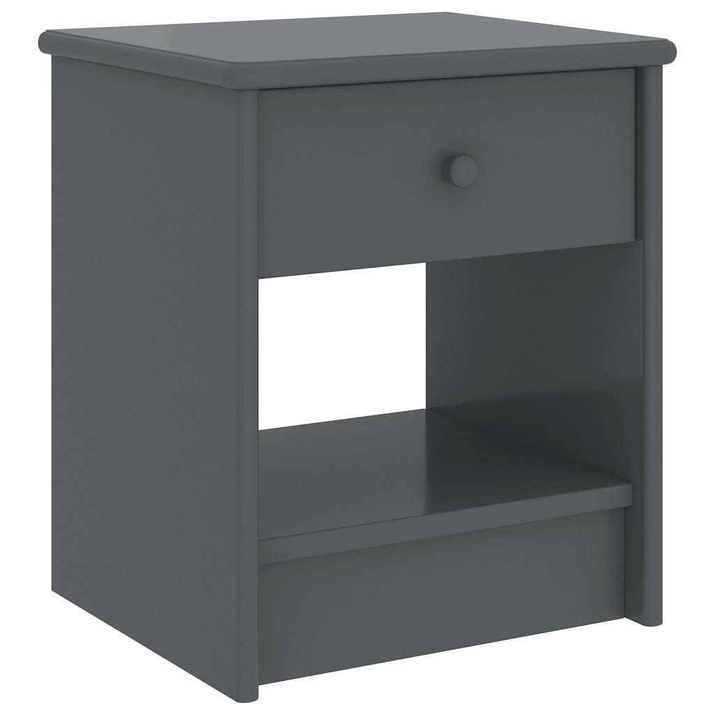 vidaXL Bedside Cabinet | Dark grey | Solid pinewood | Compact | Bedside Cabinet 1