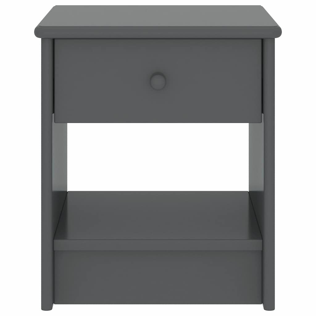 vidaXL Bedside Cabinet | Dark grey | Solid pinewood | Compact | Bedside Cabinet 2