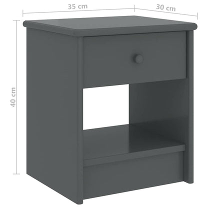 vidaXL Bedside Cabinet | Dark grey | Solid pinewood | Compact | Bedside Cabinet 6