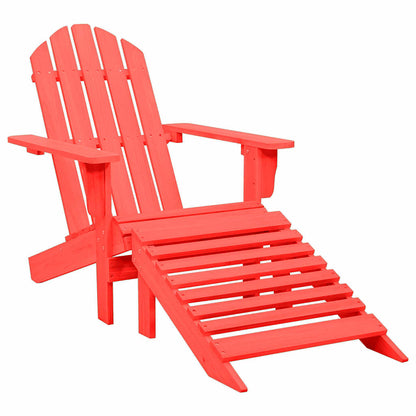 vidaXL Garden Adirondack Chair with Ottoman Solid Fir Wood