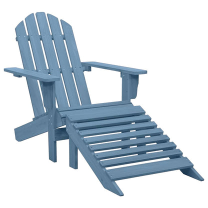 vidaXL Garden Adirondack Chair with Ottoman Solid Fir Wood