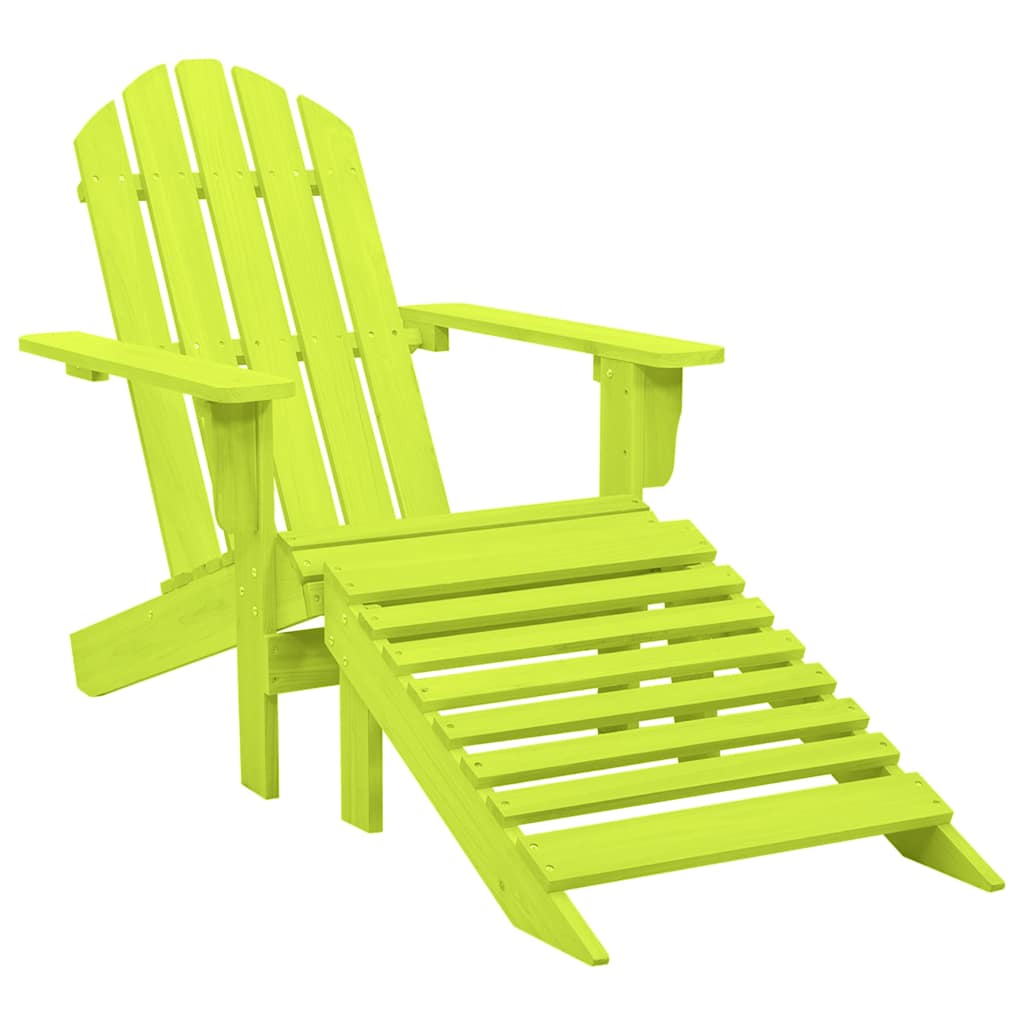 vidaXL Garden Adirondack Chair with Ottoman Solid Fir Wood