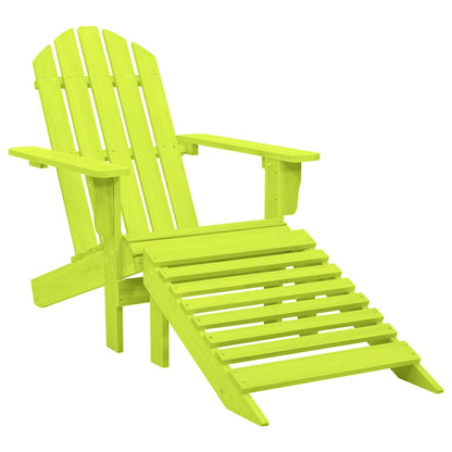 vidaXL Garden Adirondack Chair with Ottoman Solid Fir Wood