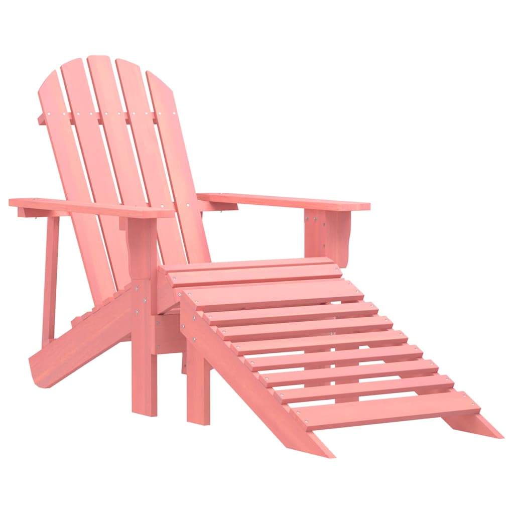 vidaXL Garden Adirondack Chair with Ottoman Solid Fir Wood