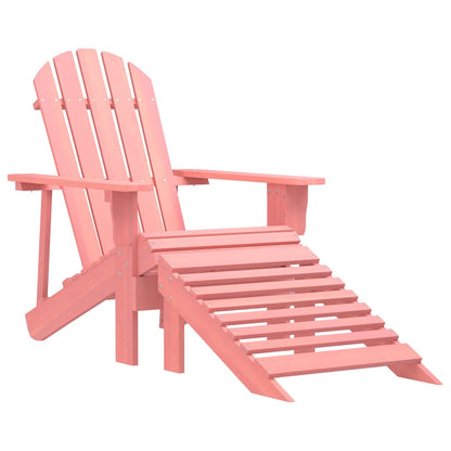 vidaXL Garden Adirondack Chair with Ottoman Solid Fir Wood