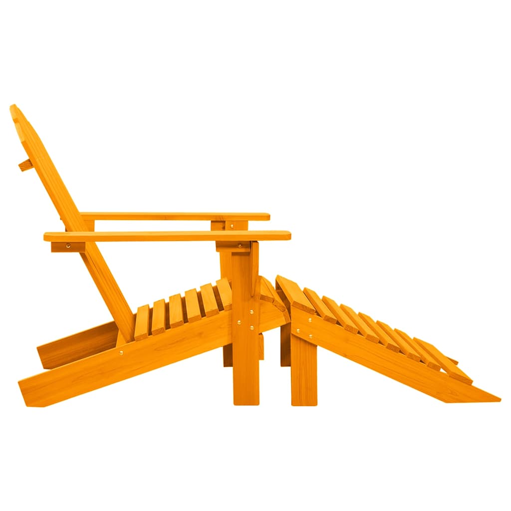 vidaXL Garden Adirondack Chair with Ottoman Solid Fir Wood Orange 3