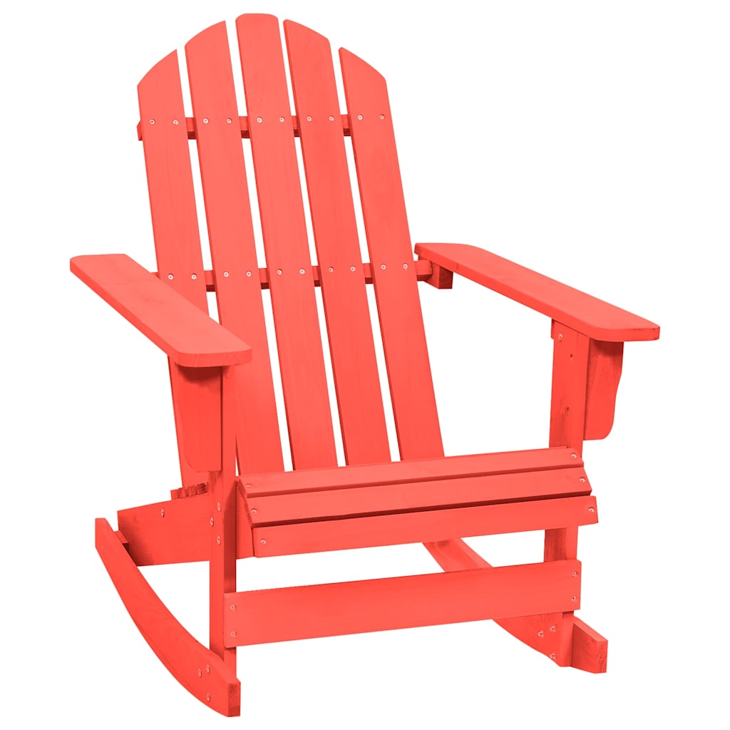 Garden Adirondack Rocking Chair Solid Fir Wood Red