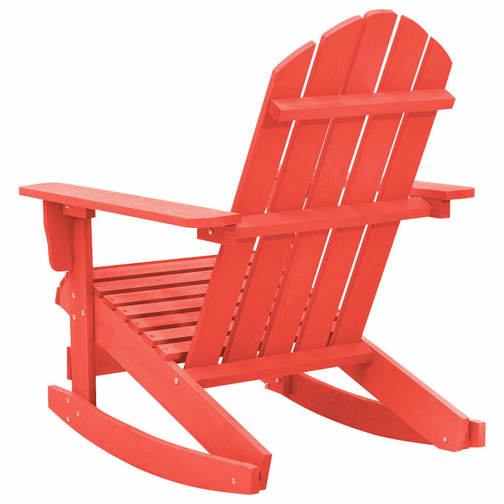 Garden Adirondack Rocking Chair Solid Fir Wood Red