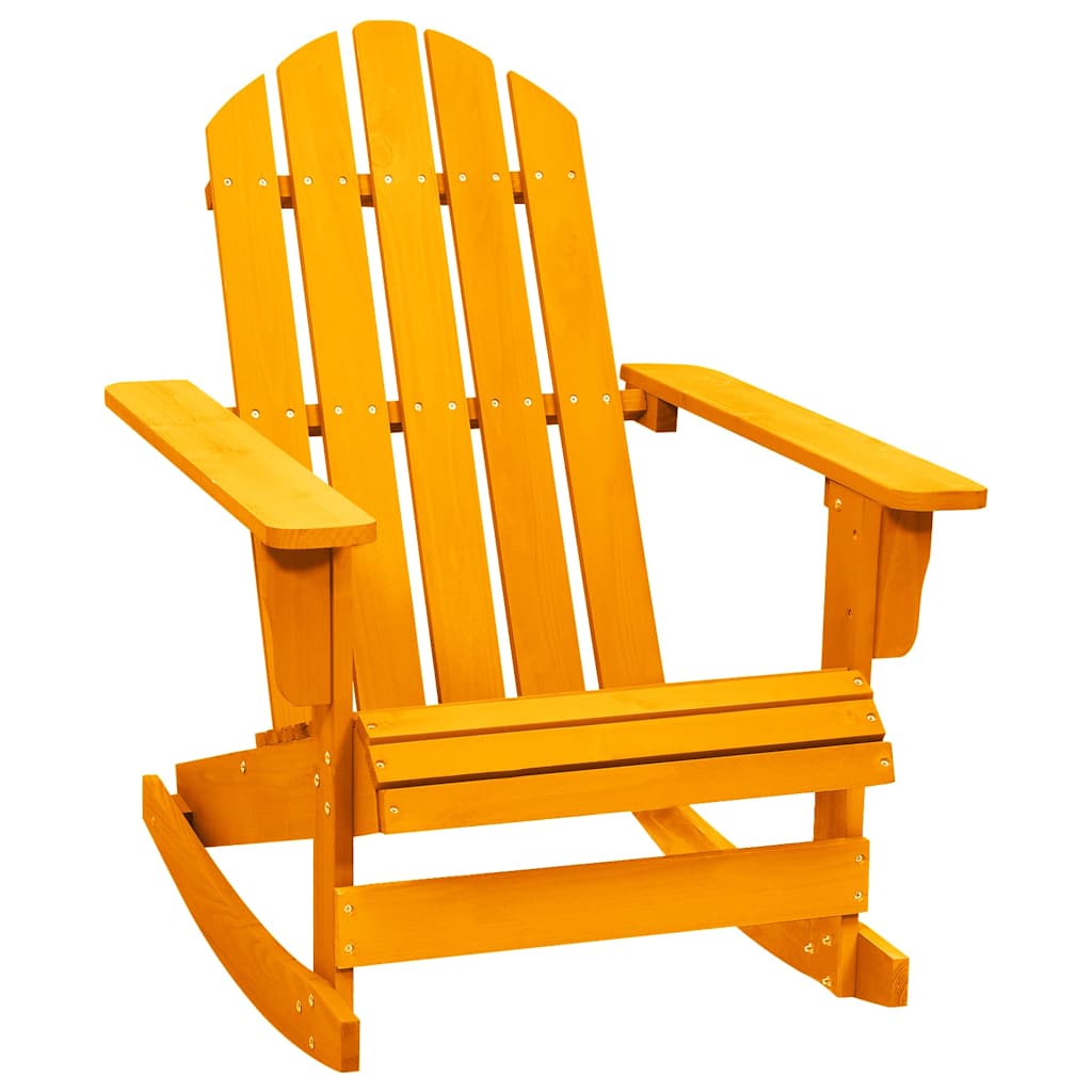 vidaXL Garden Adirondack Rocking Chair Solid Fir Wood Orange 1