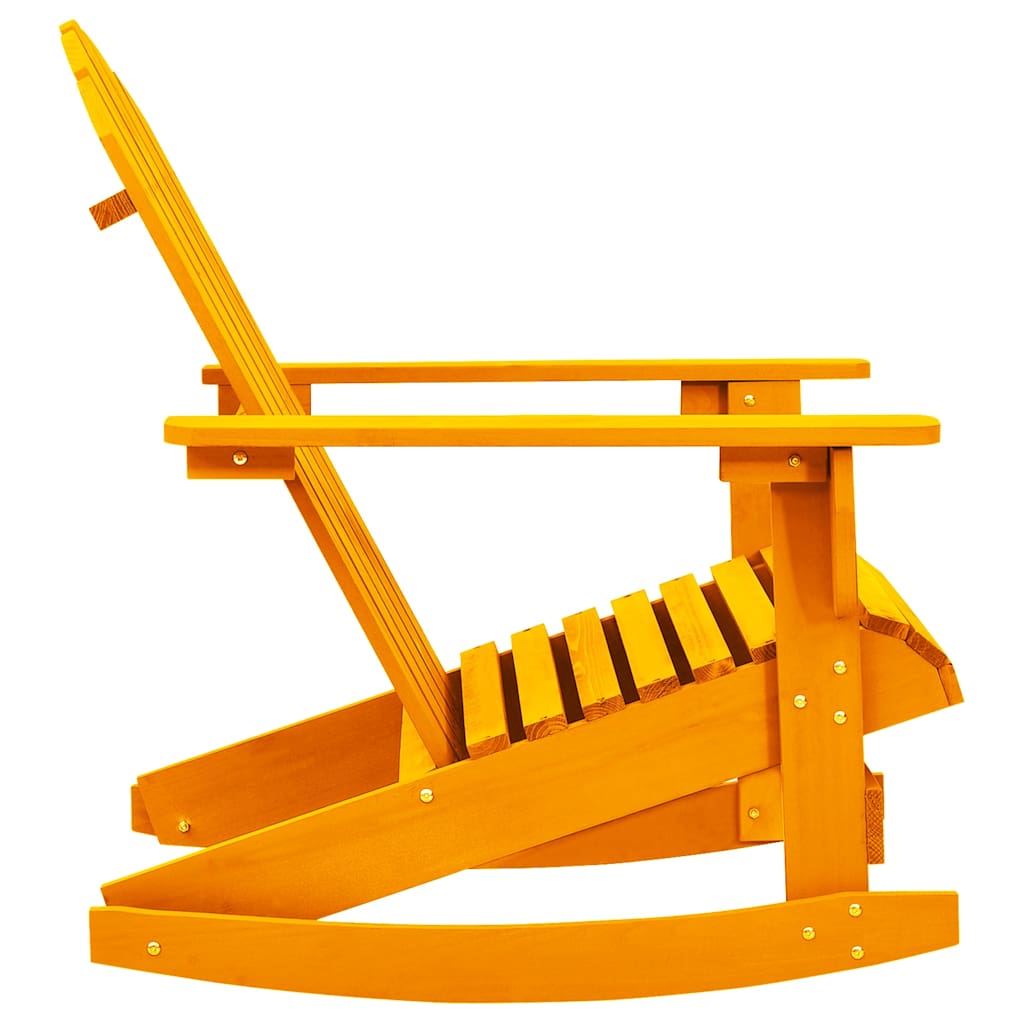 vidaXL Garden Adirondack Rocking Chair Solid Fir Wood Orange 3
