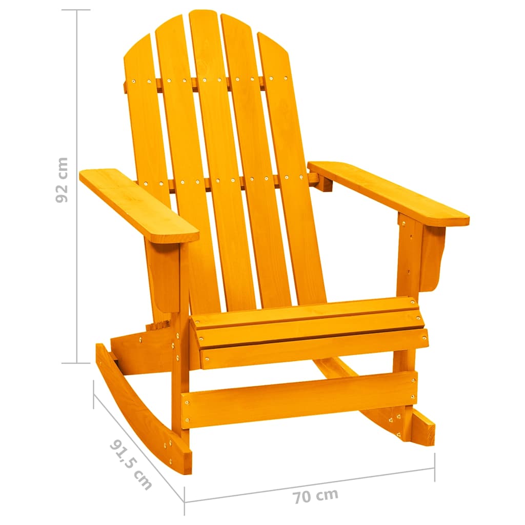 vidaXL Garden Adirondack Rocking Chair Solid Fir Wood Orange 6