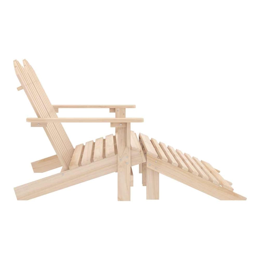 2-Seater Garden Adirondack Chair&Ottoman Fir Wood Light brown