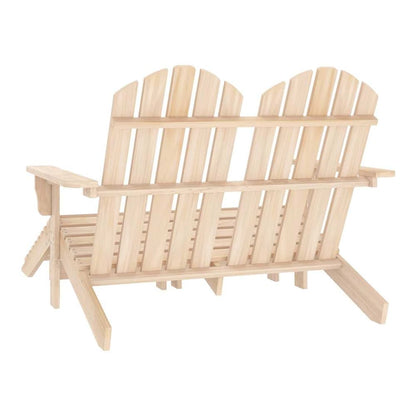 2-Seater Garden Adirondack Chair&Ottoman Fir Wood Light brown