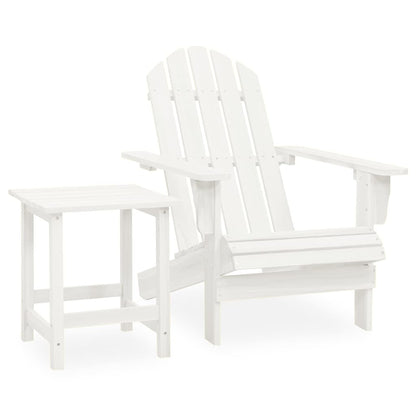 vidaXL Garden Adirondack Chair with Table Solid Fir Wood White 1