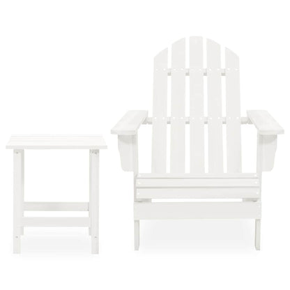 vidaXL Garden Adirondack Chair with Table Solid Fir Wood White 2