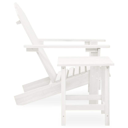vidaXL Garden Adirondack Chair with Table Solid Fir Wood White 3
