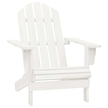 vidaXL Garden Adirondack Chair with Table Solid Fir Wood White 5