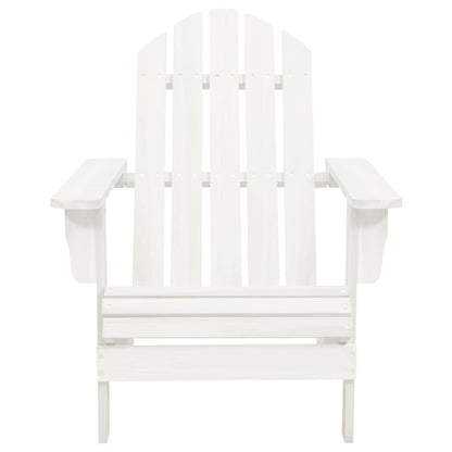 vidaXL Garden Adirondack Chair with Table Solid Fir Wood White 6