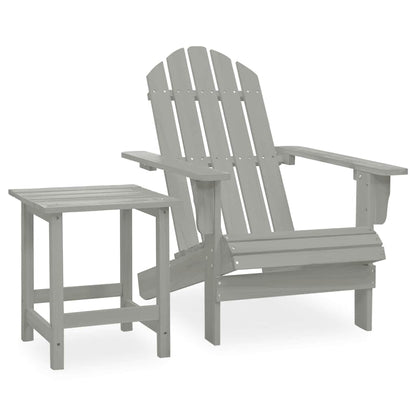 vidaXL Garden Adirondack Chair with Table Solid Fir Wood Grey 1