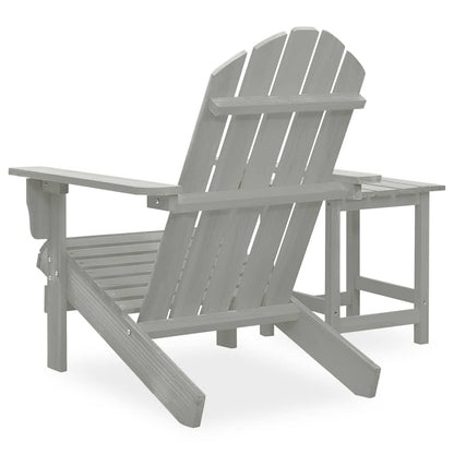 vidaXL Garden Adirondack Chair with Table Solid Fir Wood Grey 4