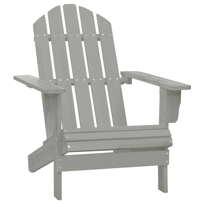 vidaXL Garden Adirondack Chair with Table Solid Fir Wood Grey 5