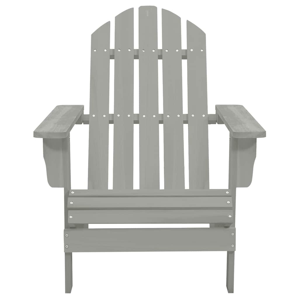 vidaXL Garden Adirondack Chair with Table Solid Fir Wood Grey 6