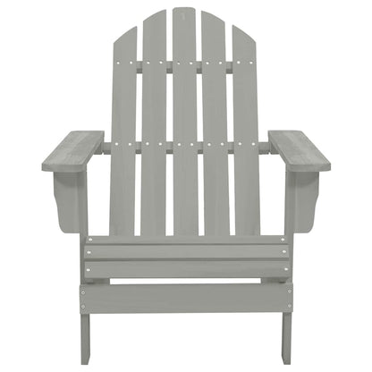 vidaXL Garden Adirondack Chair with Table Solid Fir Wood Grey 6