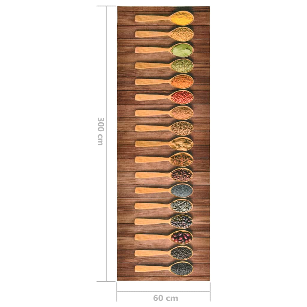 315958 vidaXL Kitchen Carpet Washable Spoons 60x300 cm 6