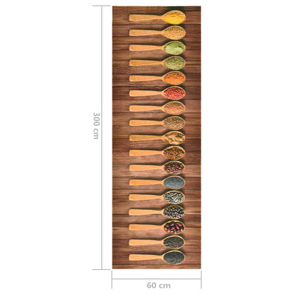315958 vidaXL Kitchen Carpet Washable Spoons 60x300 cm 6