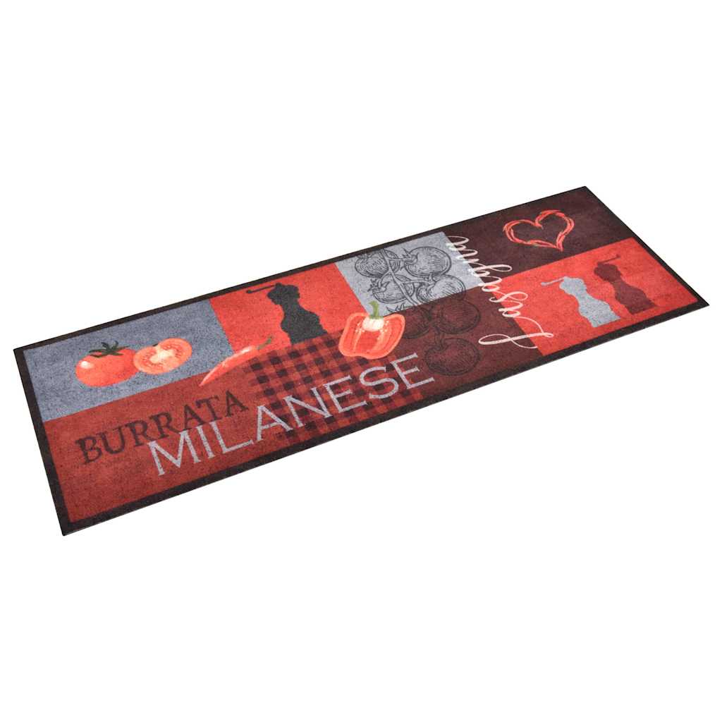 vidaXL Kitchen Carpet | Red, Black, Grey | Polyamide, Latex | 60x300 cm 2