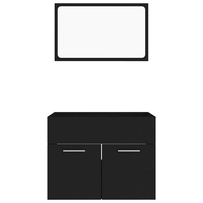 vidaXL Bathroom Furniture Set | Black | Engineered wood, Acrylic | Standard 5
