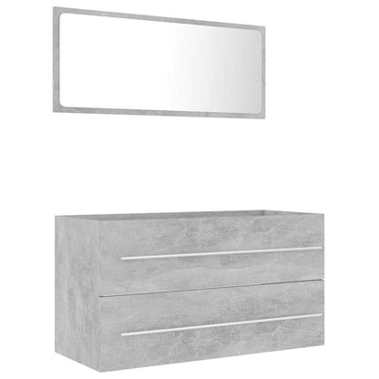 vidaXL 2 Piece Bathroom Furniture Set Concrete Grey Engineered Wood 2