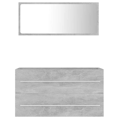 vidaXL 2 Piece Bathroom Furniture Set Concrete Grey Engineered Wood 4