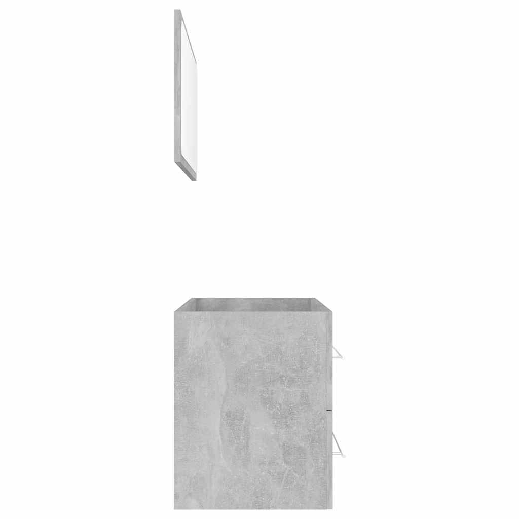 vidaXL 2 Piece Bathroom Furniture Set Concrete Grey Engineered Wood 5