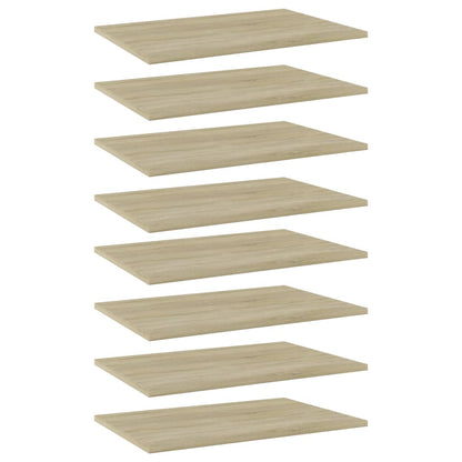 805257 vidaXL Bookshelf Boards 8 pcs Sonoma Oak 60x40x1,5 cm Engineered Wood 1