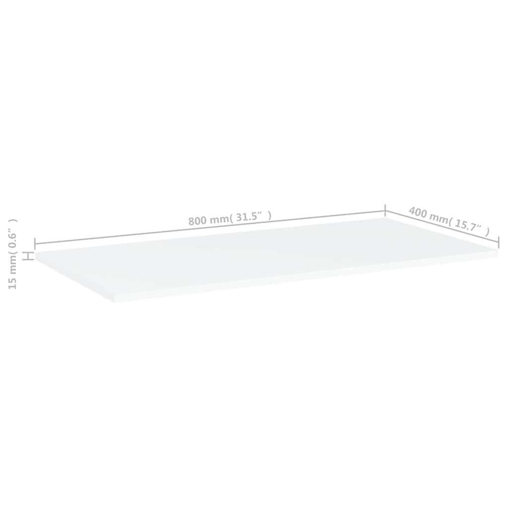 805330 vidaXL Bookshelf Boards 4 pcs White 80x40x1,5 cm Engineered Wood 6