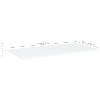 805330 vidaXL Bookshelf Boards 4 pcs White 80x40x1,5 cm Engineered Wood 6