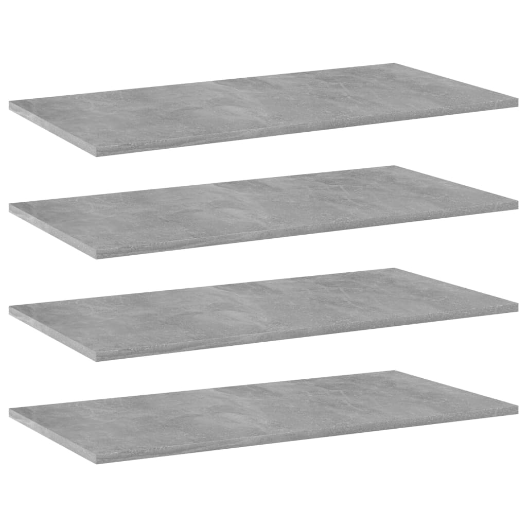 805338 vidaXL Bookshelf Boards 4 pcs Concrete Grey 80x40x1,5 cm Engineered Wood 1