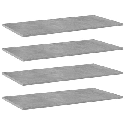 805338 vidaXL Bookshelf Boards 4 pcs Concrete Grey 80x40x1,5 cm Engineered Wood 1