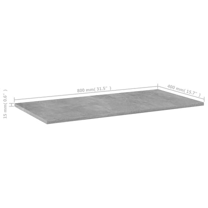 805338 vidaXL Bookshelf Boards 4 pcs Concrete Grey 80x40x1,5 cm Engineered Wood 6