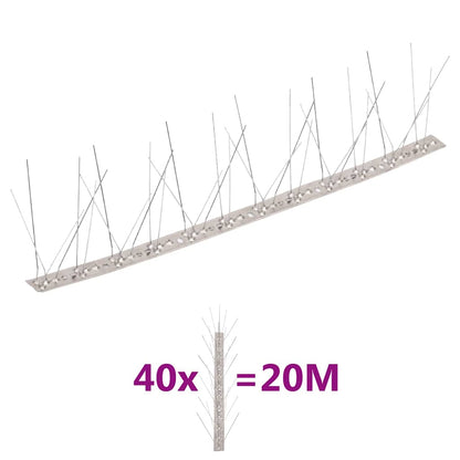 vidaXL Bird & Pigeon Spikes Set | Silver | Stainless Steel 1