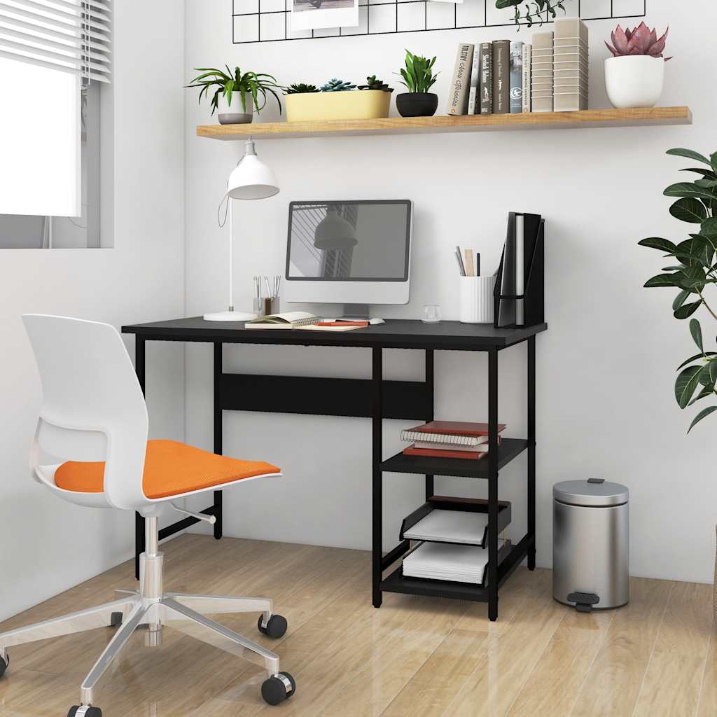 vidaXL Computer Desk | Black | MDF | 105 x 55 x 72 cm | Durable | Computer Desk 1