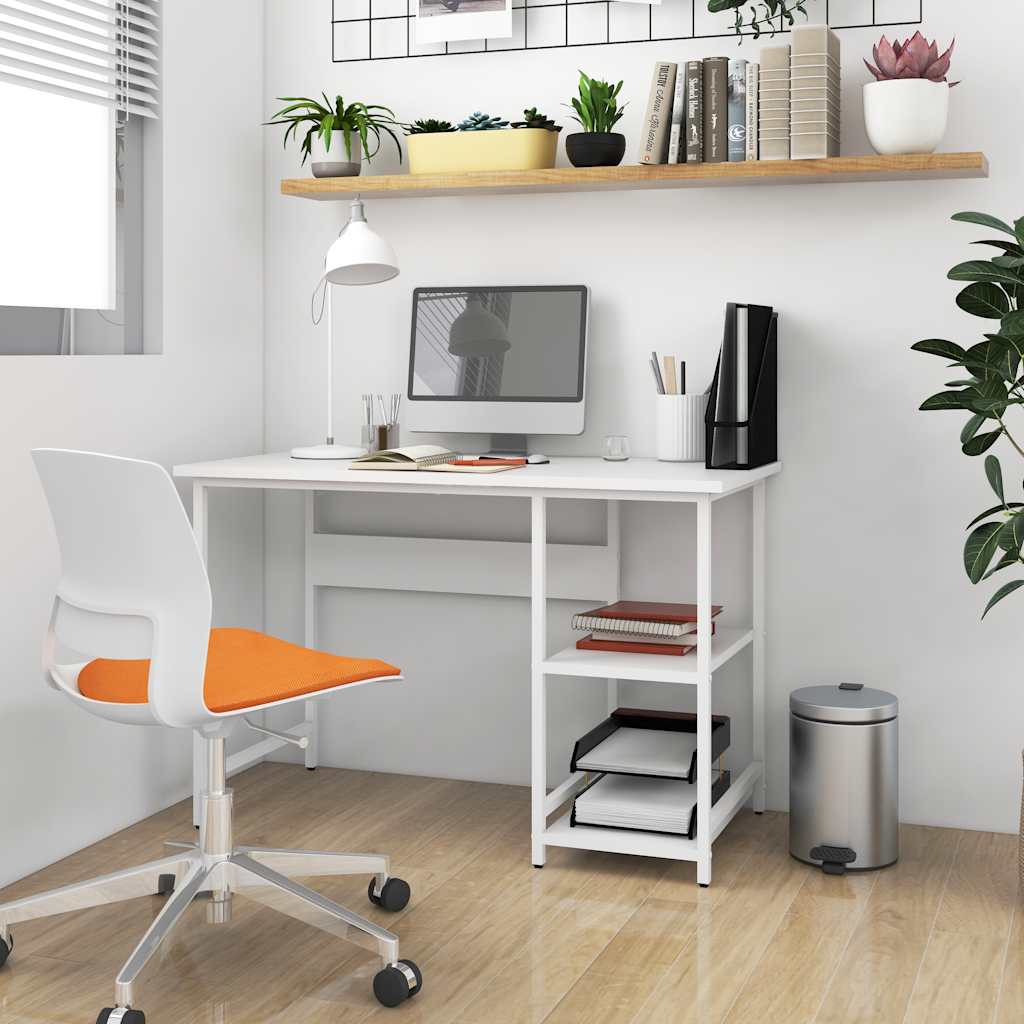 vidaXL Computer Desk | White | MDF, powder-coated metal | Medium | Durable 1