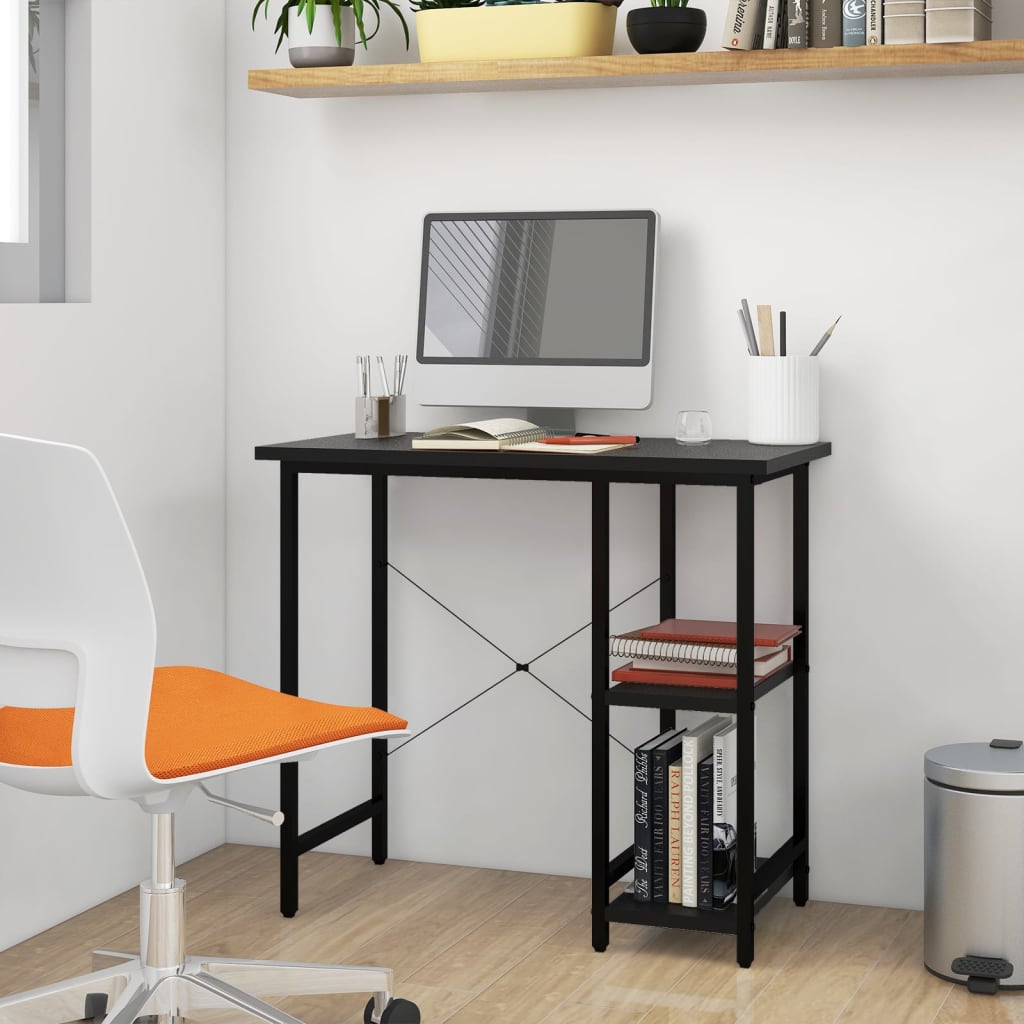 vidaXL Computer Desk | Black | MDF and powder-coated metal | Compact |  Durable 1