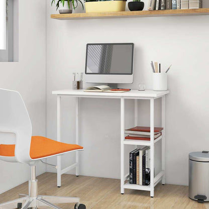 20555 vidaXL Computer Desk White 80x40x72 cm MDF and Metal 1