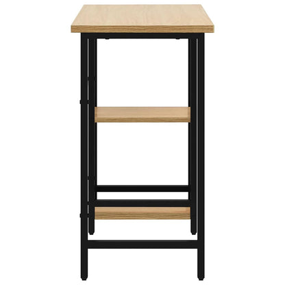 vidaXL Computer Desk | Black and light oak | MDF, Powder-Coated Metal | Standard 4