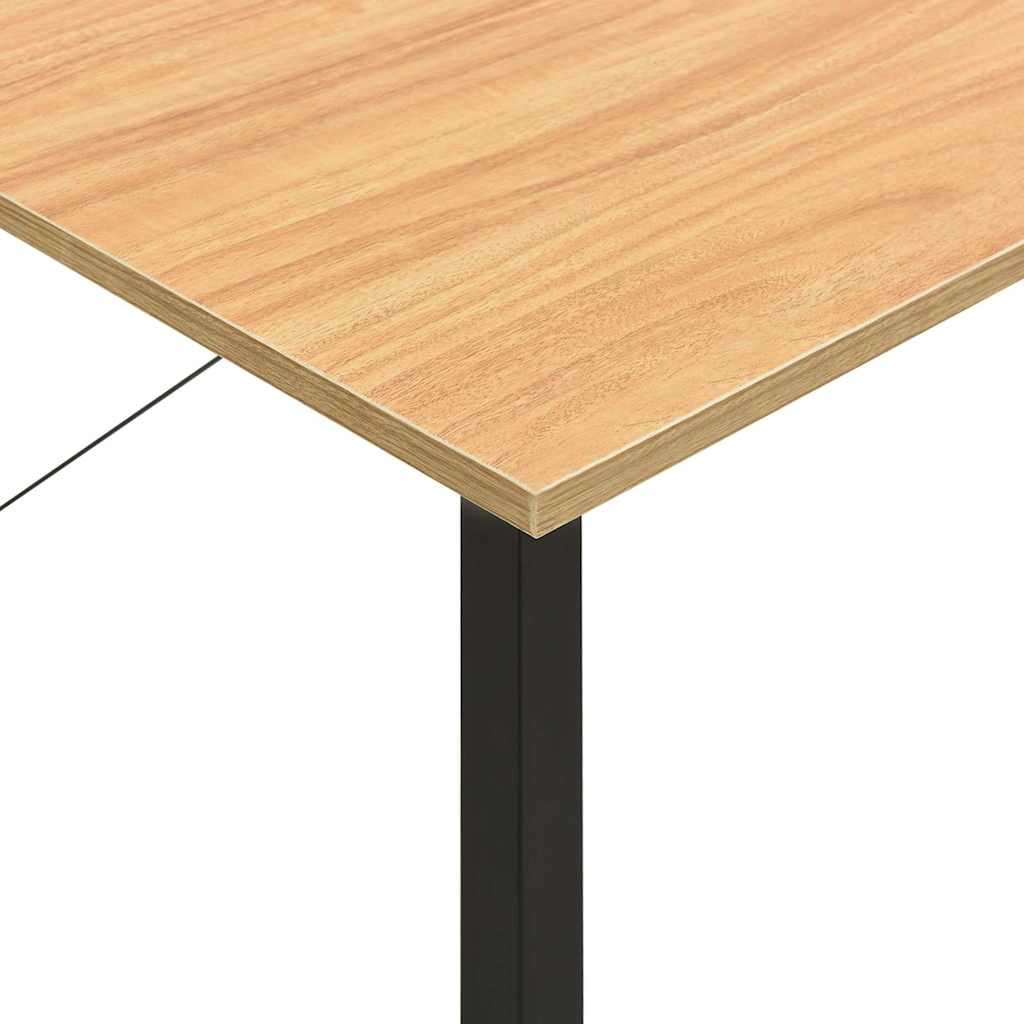 vidaXL Computer Desk | Black and light oak | MDF, Powder-Coated Metal | Standard 6
