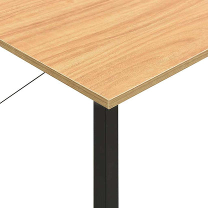 vidaXL Computer Desk | Black and light oak | MDF, Powder-Coated Metal | Standard 6