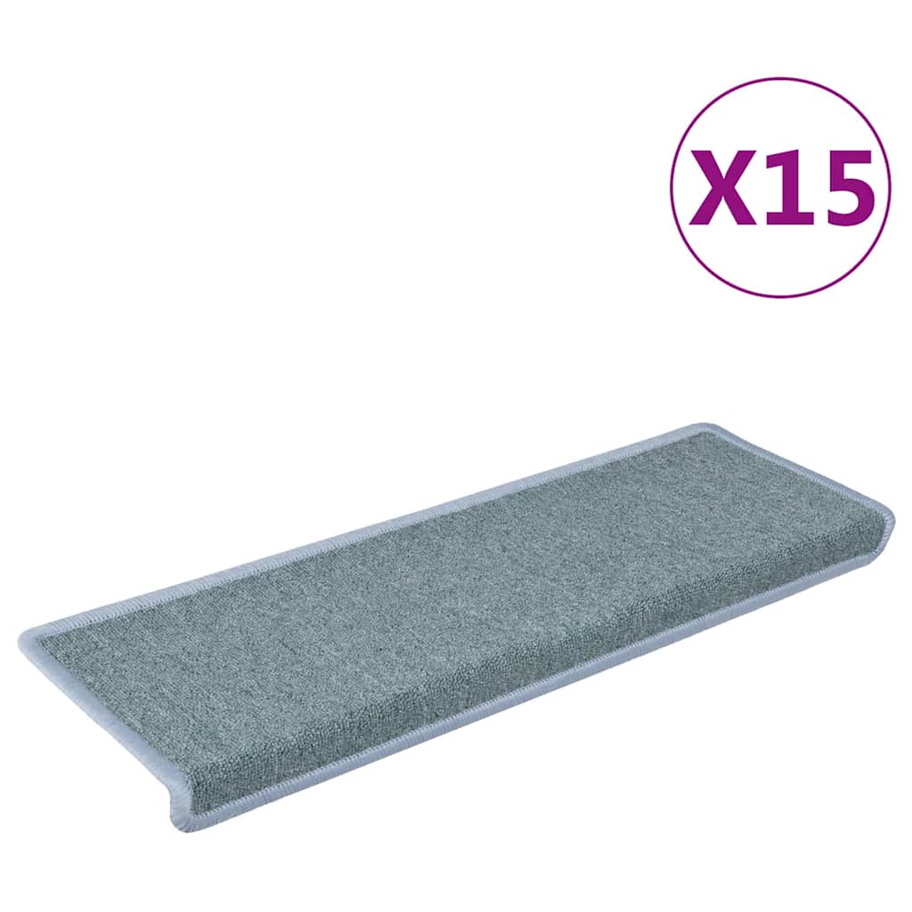 vidaXL Stair Tread | Set of 15 | Blue | Polypropylene | 65x21x4 cm | Non-slip 2