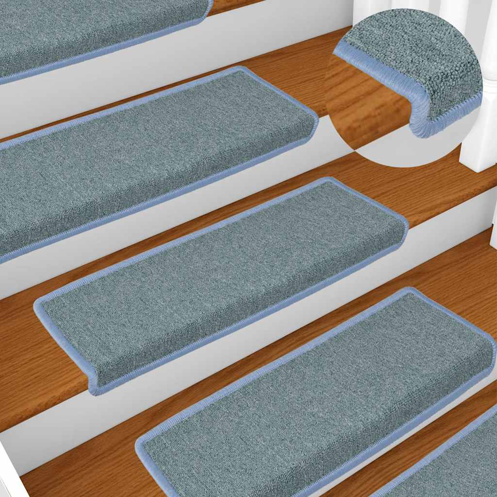 vidaXL Stair Tread | Set of 15 | Blue | Polypropylene | 65x21x4 cm | Non-slip 1